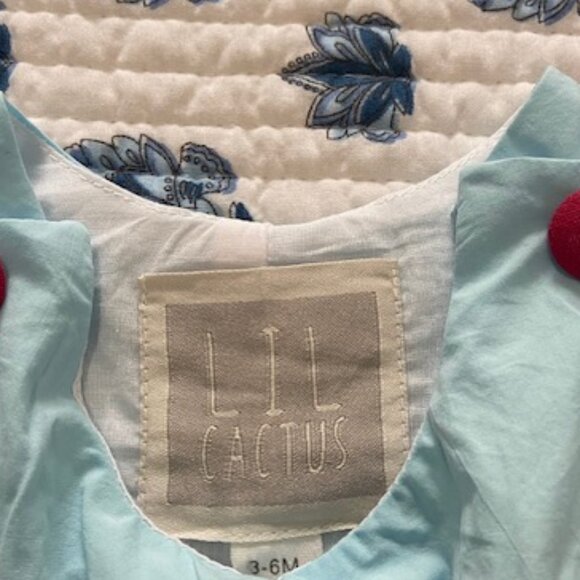 NWT Lil Cactus Smocked Embroidered Christmas Santa Romper Size 3-6MO - Picture 8 of 12